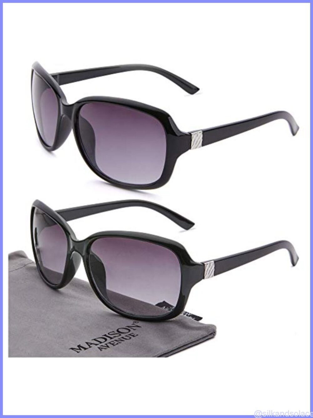 2 Pack Classic Vintage Square Sunglasses UV400 Protection Women's Fashion